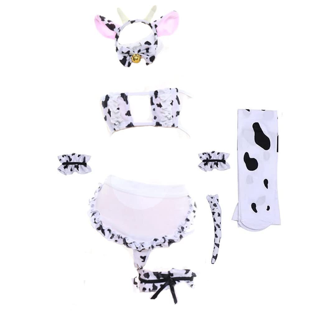 7601 Cow Cosplay Lingerie Sexy Maid Outfit Kawaii Anime Bikini Costume